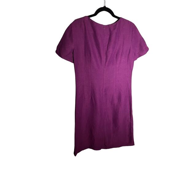 EVAN PICONE Womens Size 8 Purple Sheath Dress Short Sleeve Linen Blend - Picture 2 of 7
